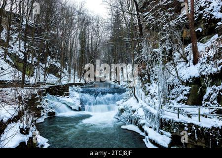 Liebethaler Grund vicino a Lohmen, nella Svizzera sassone Foto Stock