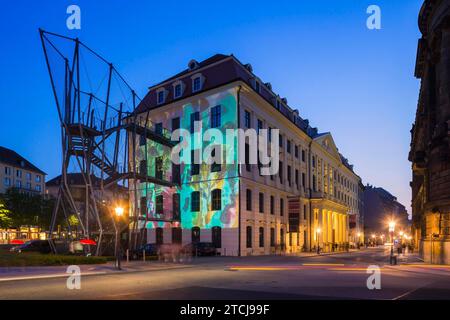 Installazione luminosa di Claudia Reh al Landhaus, Stadtmuseum Dresden. Numerosi musei di Dresda aprono le loro porte, presentano le loro collezioni e.. Foto Stock