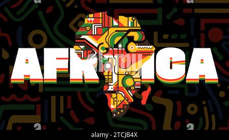 Banner grafico astratto Black History Month. I diritti e la cultura afroamericani festeggiano. Cartellone creativo moderno. Africa su sfondo afro pattern. Design di stampa eps vettoriale Art Illustrazione Vettoriale