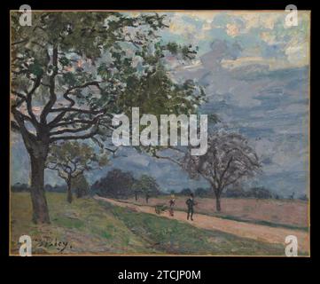 La strada da Versailles a Louveciennes 1964 di Alfred Sisley Foto Stock