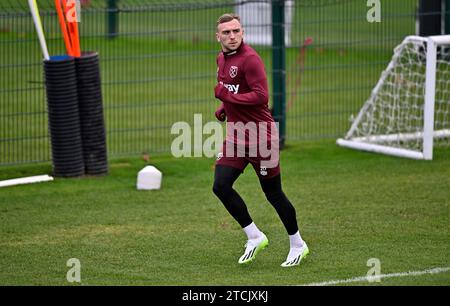 Romford, Regno Unito. 13 dicembre 2023. Dagenham East London 13 dicembre 2023. Jarrod Bowen (West Ham) durante la sessione di allenamento aperto del West Ham presso il campo di allenamento del West Ham, Romford. Crediti: MARTIN DALTON/Alamy Live News Foto Stock