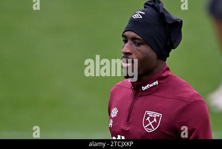 Romford, Regno Unito. 13 dicembre 2023. Dagenham East London 13 dicembre 2023. Mohammed Kudus (West Ham) durante la sessione di formazione aperta del West Ham presso il campo di allenamento del West Ham, Romford. Crediti: MARTIN DALTON/Alamy Live News Foto Stock