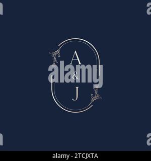 Lettere iniziali del logo AJ per matrimoni con design professionale di alta qualità che si adatta perfettamente a qualsiasi supporto di stampa Illustrazione Vettoriale