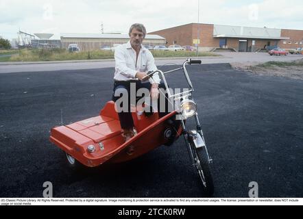 Björn Ortenheim. Ricercatore svedese, inventore. Nato il 30 luglio 1937 - 7 gennaio 2013. Pioniere nello sviluppo di veicoli elettrici in Svezia. La foto scattata nel 1978 quando il ciclomotore elettrico a tre ruote di Örtenheim è descritta come un'invenzione unica. Foto Stock