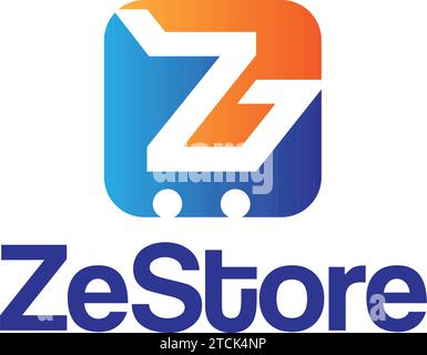 Logo Z ZESTORE iniziale lettera piatta Illustrazione Vettoriale