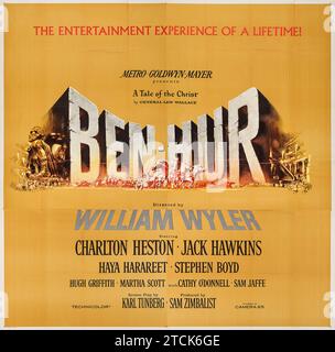 Ben-Hur (MGM, 1959) Una storia di Cristo. Poster di film d'epoca. Charlton Heston. Dominio pubblico negli Stati Uniti Foto Stock