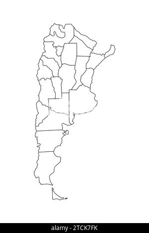 Mappa vettoriale dell'Argentina Illustrazione Vettoriale