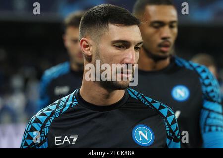 Napoli, Italia. 12 dicembre 2023. Matteo Politano giocatore del Napoli, durante la partita di Champions League tra Napoli e Sporting Braga risultato finale, Napoli 2, Sporting Braa 0, partita giocata allo stadio Diego Armando Maradona. Crediti: Vincenzo Izzo/Alamy Live News Foto Stock