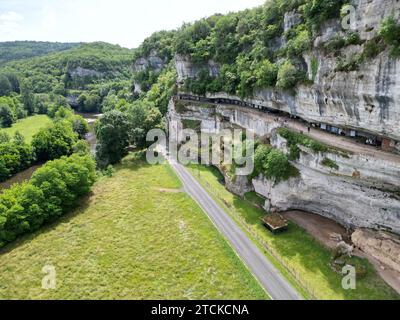 La Roque St Christophe France drone , aereo , vista dall'alto Foto Stock