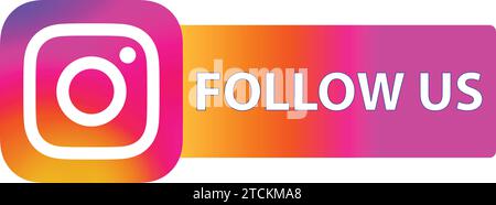 Seguici sull'insegna Instagram | Seguici pulsante | Social media | Seguici colorati Illustrazione Vettoriale