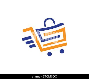 modello vettoriale per il design del logo dello shopping Illustrazione Vettoriale