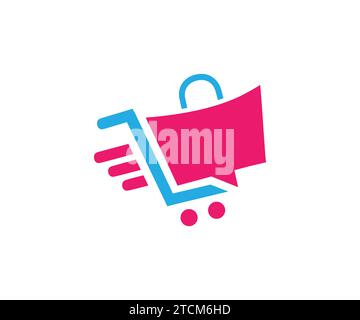 modello vettoriale per il design del logo dello shopping Illustrazione Vettoriale