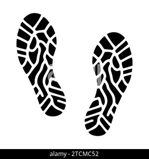 Impronta impronta impronta delle scarpe da running. Icona dell'impronta di scarpe sportive. Illustrazione vettoriale Illustrazione Vettoriale