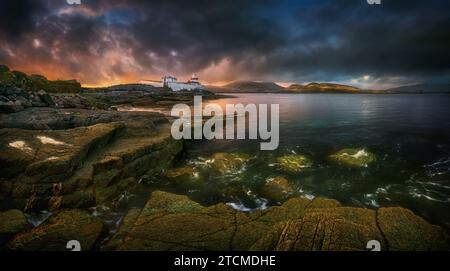 Valentia Island Lighthouse, nella contea di Kerry, Irlanda Foto Stock