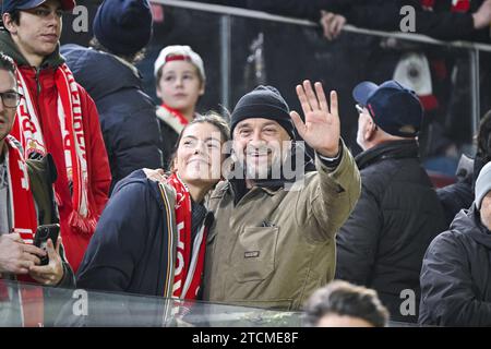 Anversa, Belgio. 13 dicembre 2023. Tom Waes raffigurato prima di una partita tra la squadra di calcio belga Royal Antwerp FC e il club spagnolo FC Barcelona, ad Anversa, mercoledì 13 dicembre 2023, giorno sei della fase a gironi della Champions League, nel gruppo H. BELGA FOTO TOM GOYVAERTS Credit: Belga News Agency/Alamy Live News Foto Stock