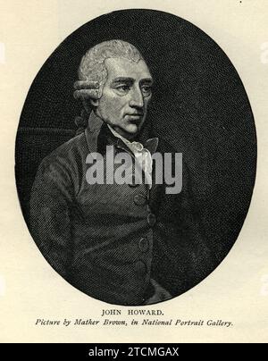 John Howard, filantropo del XVIII secolo e riformatore della prigione inglese, Ritratto, illustrazione d'epoca Foto Stock