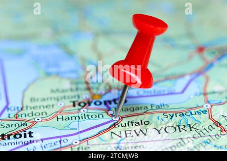 Buffalo, New York spilla sulla mappa Foto Stock