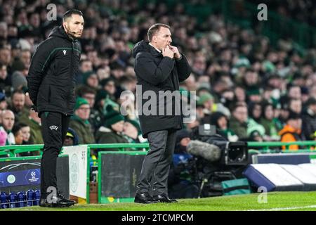 Glasgow, Regno Unito. 13 dicembre 2023. Glasgow - allenatore dei Celtic Brendan Rodgers durante la sesta tappa della fase a gironi della UEFA Champions League tra Celtic e Feyenoord al Celtic Park il 13 dicembre 2023 a Glasgow, Scozia. Credito: Immagini da Box a Box/Alamy Live News Foto Stock