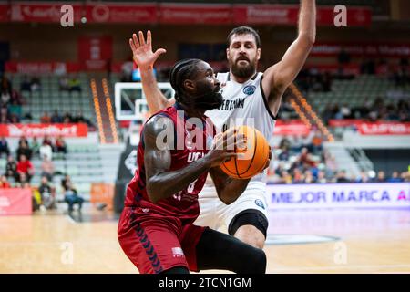 Murcia, Spagna. 13 dicembre 2023. HOWARD SANT-ROOS UCAM MURCIA CB PLAYER, UCAM MURCIA CB vs BERTRAM Derthona Tortona Basketball Champions League, gruppo h, Murcia Sports Palace, regione di Murcia, 14 dicembre, 2023 crediti: Pascu Méndez/Alamy Live News Foto Stock