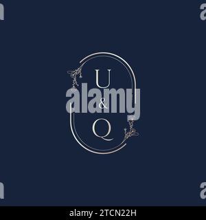 Lettere iniziali del logo UQ per matrimoni in un design professionale di alta qualità che si adatta bene a qualsiasi supporto di stampa Illustrazione Vettoriale