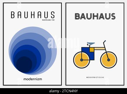 Contiene arte astratta ambientata in stile bauhaus, arte decorativa moderna, Illustrazione Vettoriale