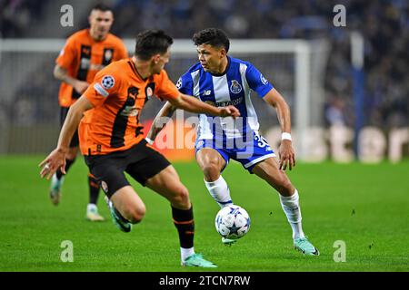 Porto, Portogallo. 13 dicembre 2023. Dragao Stadium, Champions League 2023/2024, FC Porto contro FC Shakhtar Donetsk; Evanilson del FC Porto, durante la partita di UEFA Champions League 2023/2024 gruppo H tra FC Porto e FC Shakhtar Donetsk al Dragao Stadium di Porto il 13 dicembre. Foto: Daniel Castro/DiaEsportivo/Alamy Live News Credit: DiaEsportivo/Alamy Live News Foto Stock