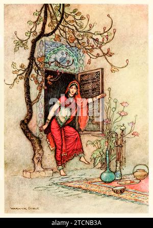 «The Girl of the Wall-Almirah» da «Folk-Tales of Bengal» di Lal Behari Day (1824-1882), illustrazione di Warwick Goble (1862-1972). Fotografia di un'edizione del 1912. Credito: Collezione privata / AF fotografie Foto Stock