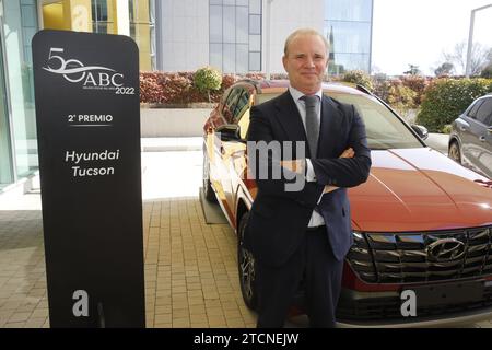 Madrid, 15/02/2022. ABC Award Best Car of the Year 2022 cerimonia di premiazione presso la sede centrale del gruppo vocento. Nell'immagine, Leopoldo Satrústegui, direttore generale di Hyundai. Foto: Guillermo Navarro. ARCHDC. Crediti: Album / Archivo ABC / Guillermo Navarro Foto Stock