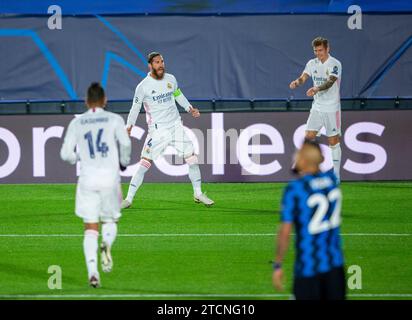 Madrid, 11/03/2020. Champions League. Giocata allo stadio Alfredo di Stéfano. Real Madrid - Inter de Mián. Foto: Ignacio Gil. ArchDC. Crediti: Album / Archivo ABC / Ignacio Gil Foto Stock