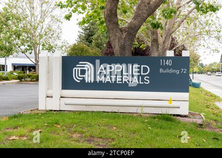 Applied Materials firma presso la sede centrale di Santa Clara, California, USA Foto Stock