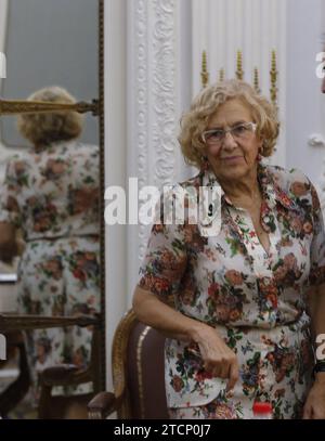 Madrid, 07/10/2015. Incontro del Sindaco di Madrid, Manuela Carmena, con il leader Podemos Pablo Iglesias. Foto: Jaime García ARCHDC. Crediti: Album / Archivo ABC / Jaime García Foto Stock