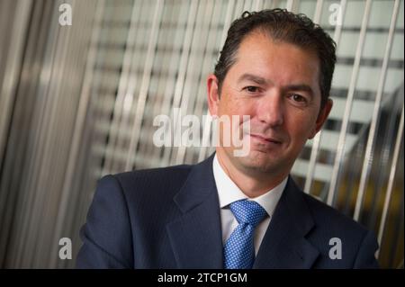 Madrid, 10/31/2013. Intervista con il CEO di Banco Popular, Francisco Gómez Martín. Foto: De San Bernardo ARCHDC. Crediti: Album / Archivo ABC / Eduardo San Bernardo Foto Stock