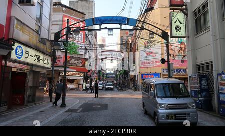 Varie immagini di un viaggio a Tokyo e hiroshima, con cibo, paesaggio urbano, architettura e trasporto. Foto Stock