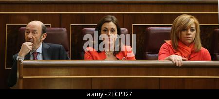 Madrid 02-20-2013 sessione mattutina del dibattito sullo stato della Nazione al Congresso dei deputati con l'intervento del presidente del governo Mariano Rajoy foto Jaime Garcia Archdc nell'immagine Rubalcaba Jaime Garcia. Crediti: Album / Archivo ABC / Jaime García Foto Stock