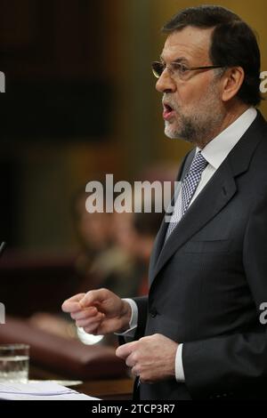 Madrid 02-20-2013 sessione mattutina del dibattito sullo stato della Nazione al Congresso dei deputati con l'intervento del presidente del governo Mariano Rajoy foto Jaime Garcia Archdc nell'immagine Jaime Garcia. Crediti: Album / Archivo ABC / Jaime García Foto Stock