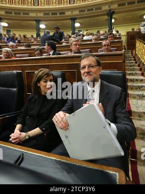 Madrid 02-20-2013 sessione mattutina del dibattito sullo stato della Nazione al Congresso dei deputati con l'intervento del presidente del governo Mariano Rajoy foto Jaime Garcia Archdc nell'immagine Jaime Garcia. Crediti: Album / Archivo ABC / Jaime García Foto Stock