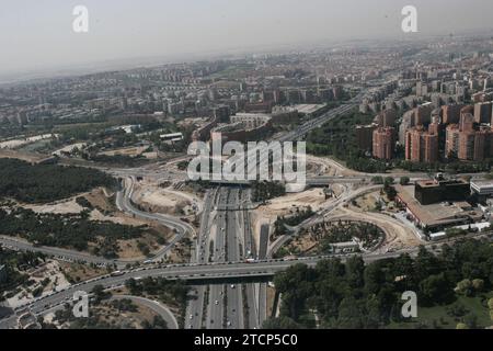 06/03/2005. Madrid. Vista aerea della città. Nell'immagine.- o`Donnell Street. Crediti: Album / Archivo ABC / José María Barroso Foto Stock