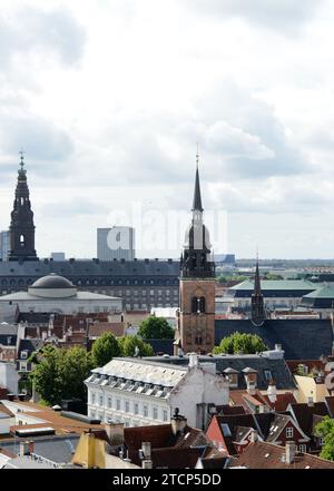 Vista sulla città dalla Torre Rotonda nel centro di Copenaghen, Danimarca. Foto Stock