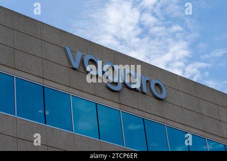 Vagaro firma sull'edificio presso la sua sede centrale a Dublino, California, Stati Uniti Foto Stock