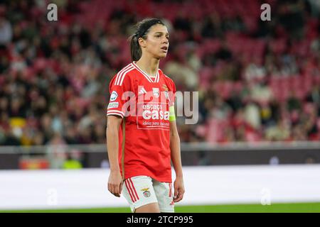 Lisbona, Portogallo. 13 dicembre 2023. Carole Costa di SL Benfica ha visto durante la UEFA Women's Champions League Group A una partita di calcio tra SL Benfica e SG Eintracht Frankfurt all'Estadio da Luz. Punteggio finale; SL Benfica 1:0 SG Eintracht Frankfurt. (Foto di Bruno de Carvalho/SOPA Images/Sipa USA) credito: SIPA USA/Alamy Live News Foto Stock