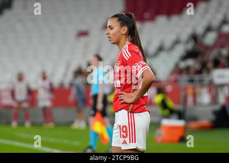 Lisbona, Portogallo. 13 dicembre 2023. Catarina Amado di SL Benfica ha visto durante la partita di calcio del gruppo A della UEFA Women's Champions League tra SL Benfica e SG Eintracht Frankfurt all'Estadio da Luz. Punteggio finale; SL Benfica 1:0 SG Eintracht Frankfurt. (Foto di Bruno de Carvalho/SOPA Images/Sipa USA) credito: SIPA USA/Alamy Live News Foto Stock