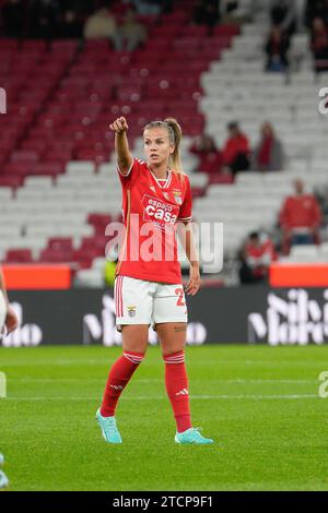 Lisbona, Portogallo. 13 dicembre 2023. Anna Gasper di SL Benfica ha visto durante la partita di calcio del gruppo A della UEFA Women's Champions League tra SL Benfica e SG Eintracht Frankfurt allo stadio da Luz. Punteggio finale; SL Benfica 1:0 SG Eintracht Frankfurt. Credito: SOPA Images Limited/Alamy Live News Foto Stock