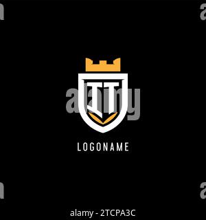Logo IT iniziale con scudo, logo Esport gaming monogramma grafica vettoriale Illustrazione Vettoriale