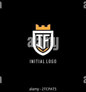 Logo IF iniziale con scudo, logo Esport gaming monogramma grafica vettoriale Illustrazione Vettoriale