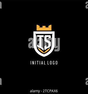 Il logo iniziale È con scudo, logo esport gaming monogramma grafica vettoriale Illustrazione Vettoriale