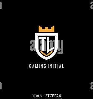 Logo TL iniziale con scudo, logo Esport gaming monogramma grafica vettoriale Illustrazione Vettoriale