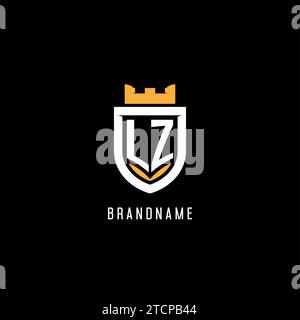 Logo LZ iniziale con scudo, logo Esport gaming monogramma grafica vettoriale Illustrazione Vettoriale