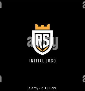 Logo RS iniziale con scudo, logo esport gaming monogramma grafica vettoriale Illustrazione Vettoriale