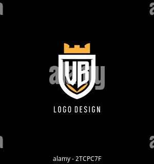 Logo VB iniziale con scudo, logo Esport gaming monogramma grafica vettoriale Illustrazione Vettoriale