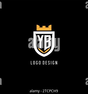 Logo YB iniziale con scudo, logo esport gaming monogramma grafica vettoriale Illustrazione Vettoriale